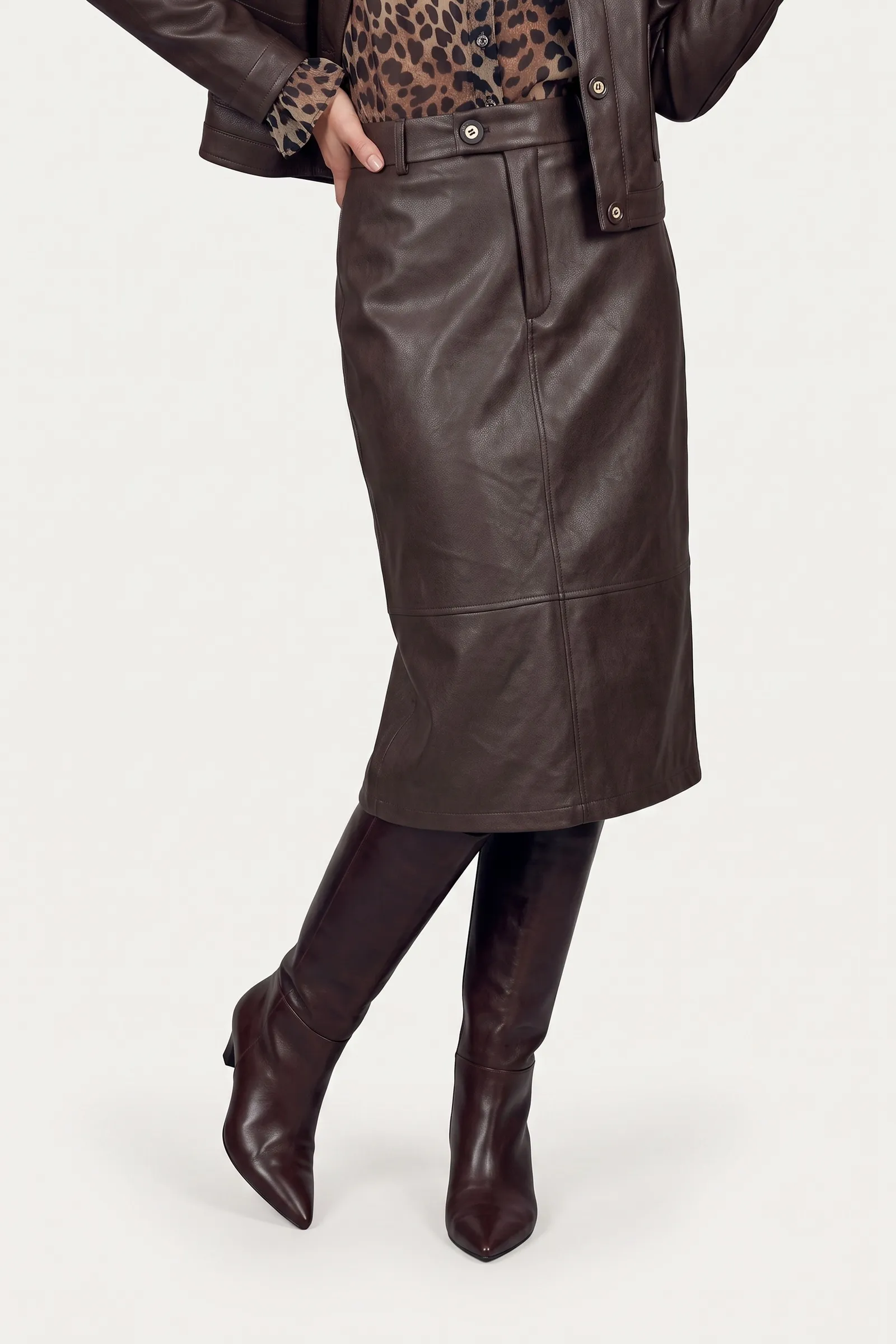 CS The Label Sandy Skirt Dark Chocolate, rok in donker chocoladebruin